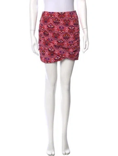 Pre-owned Ba&sh Printed Mini Skirt In Red