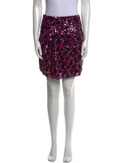 Pre-owned Ba&sh Printed Mini Skirt W/ Tags In Black
