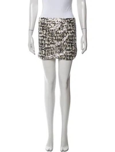 Pre-owned Ba&sh Printed Mini Skirt In White