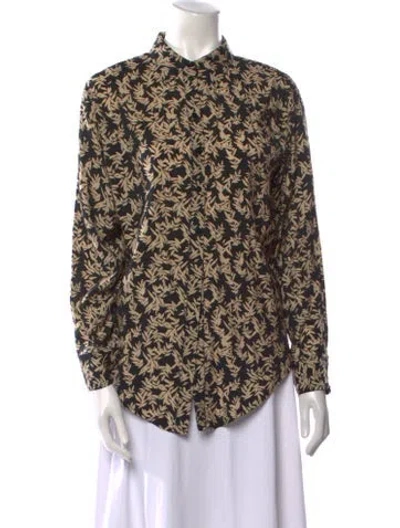 Pre-owned Ba&sh Printed Mock Neck Blouse