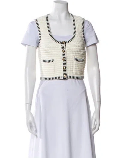 Pre-owned Ba&sh Printed Scoop Neck Sweater In Blue