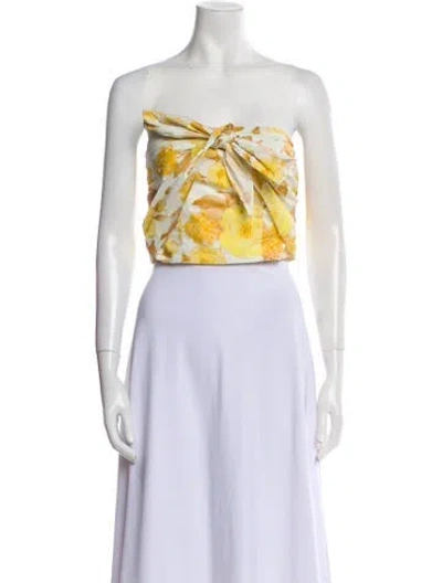 Pre-owned Ba&sh Printed Strapless Crop Top W/ Tags In Multi