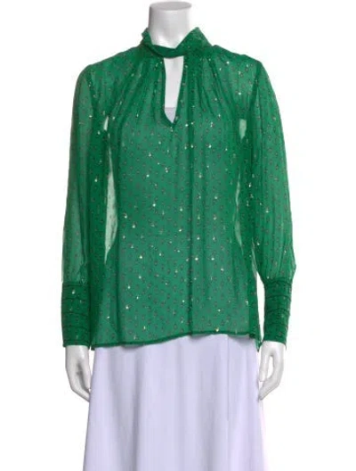 Pre-owned Ba&sh Printed V-neck Blouse