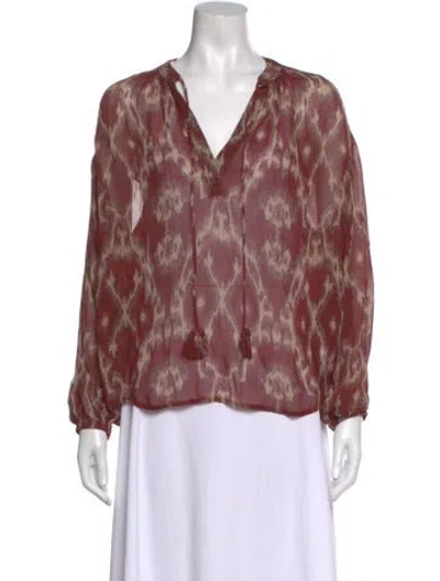 Pre-owned Ba&sh Printed V-neck Blouse In Multi