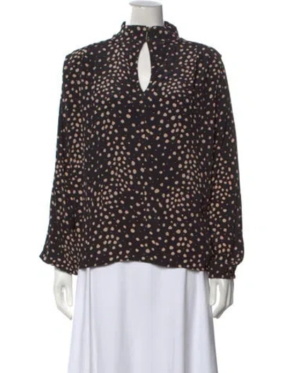 Pre-owned Ba&sh Printed V-neck Blouse W/ Tags In Black