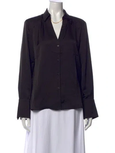 Pre-owned Ba&sh Printed V-neck Blouse W/ Tags In Blue