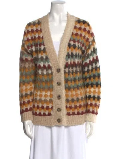 Pre-owned Ba&sh Printed V-neck Sweater In Neutral