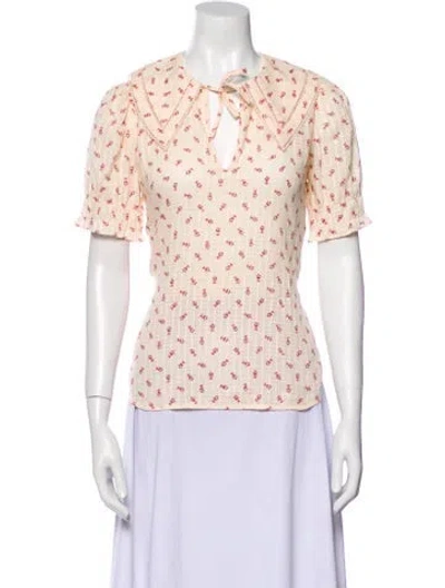 Pre-owned Ba&sh Printed V-neck T-shirt In Neutral