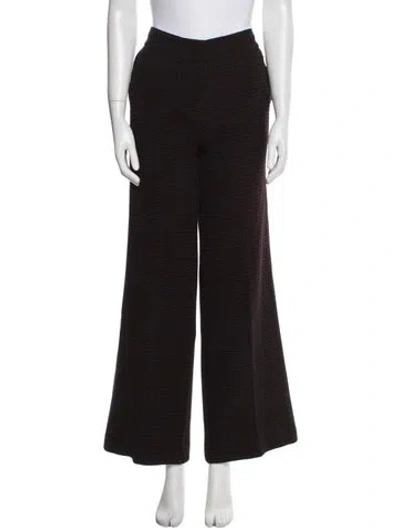 Pre-owned Ba&sh Printed Wide Leg Pants In Black