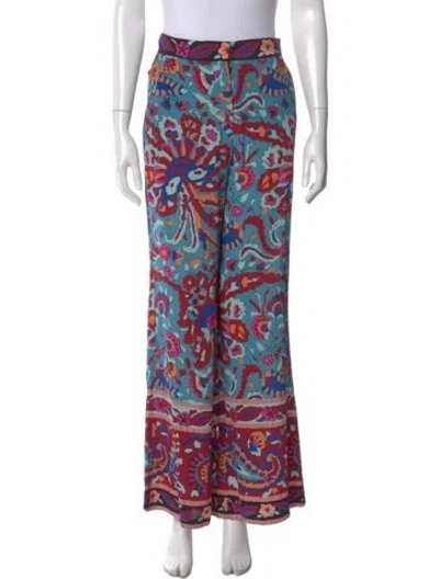 Pre-owned Ba&sh Printed Wide Leg Pants In Multi