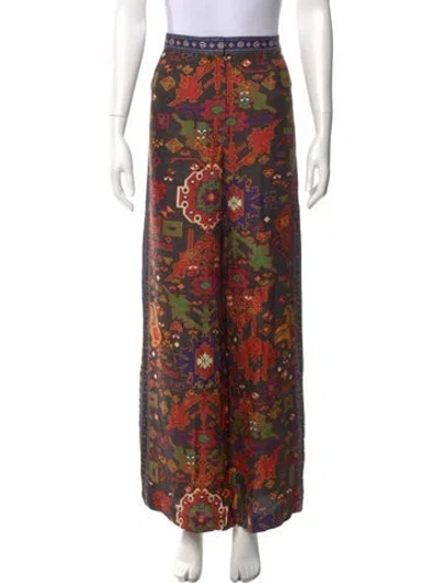 Pre-owned Ba&sh Printed Wide Leg Pants In Multi