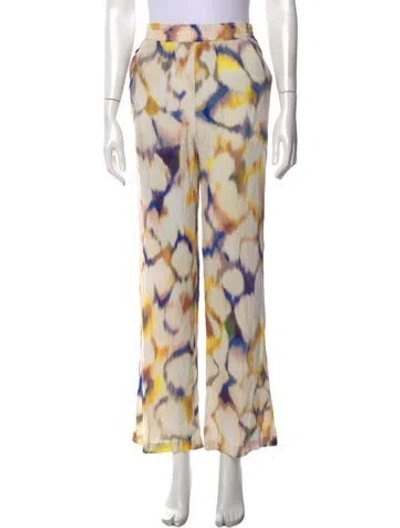 Pre-owned Ba&sh Printed Wide Leg Pants In Neutral