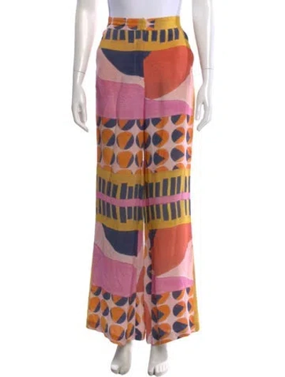Pre-owned Ba&sh Printed Wide Leg Pants In Pink