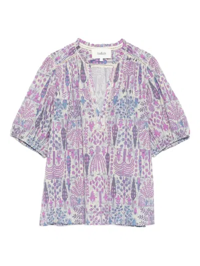 Ba&sh Pueblo Floral-print Puff-sleeve Top