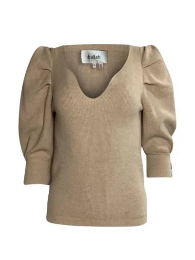 Pre-owned Ba&sh Puffed Sleeve T-shirt In Neutral