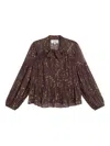 Ba&sh Gestufte Schluppenbluse Mit Schleifenkragen In Brown