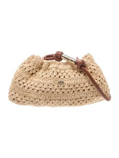 Pre-owned Ba&sh Raffia Evening Bag In Orange