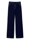 Ba&sh Vecchi Distressed Striped Jeans In Blue