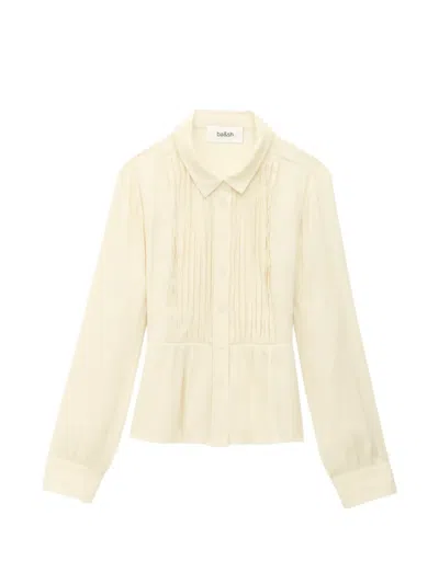 Ba&sh Riata Ruffled-detail Shirt In Neutral
