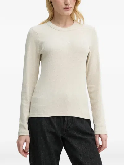 Ba&sh Ribbed Embroidered T-shirt In White
