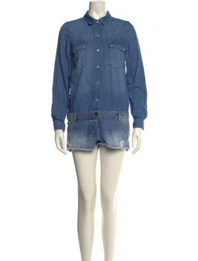 Pre-owned Ba&sh Romper In Blue