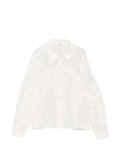 Ba&sh Roseannie Lace-panelled Ruffled Blouse In White