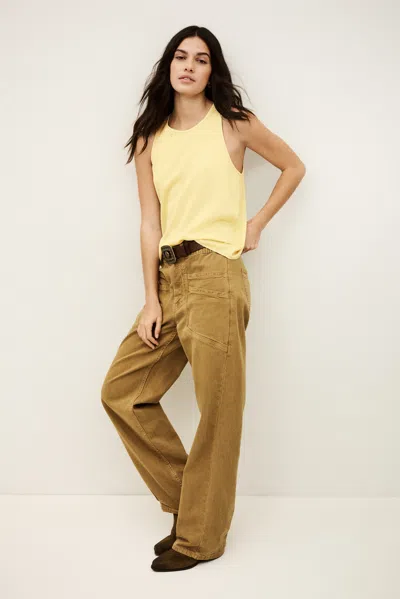 Ba&sh Round Collar Tank Top Cedi For Women In Yellow