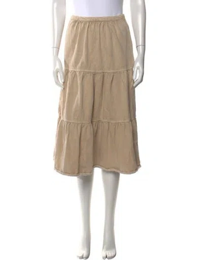 Pre-owned Ba&sh Ruffle Embellishment Knee-length Skirt In Neutral