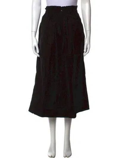 Pre-owned Ba&sh Ruffle Embellishment Midi Length Skirt In Black