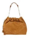 Ba&sh Ruffled Chain Strap Shoulder Bag In Brown