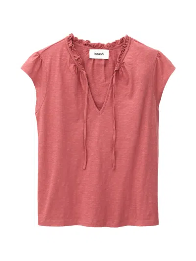 Ba&sh Ruffled Tie-fastening Top In Pink