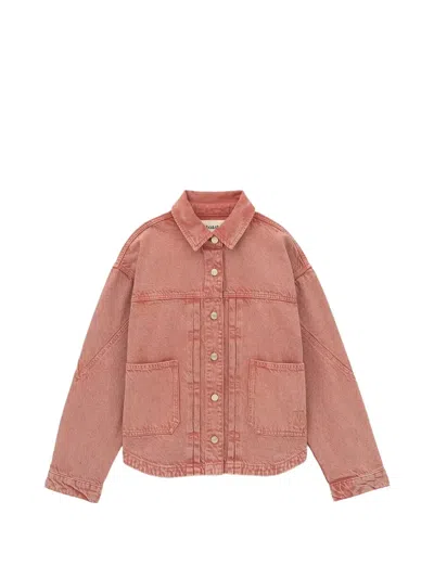 Ba&sh Runo Panelled Button-up Denim Jacket In Pink