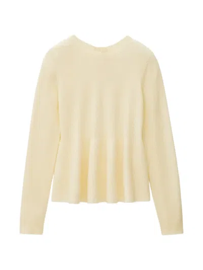 Ba&sh Salama Buttoned-back Knitted Top In Yellow