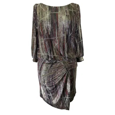 Ba&sh Ba & Sh Salina Metallic V-back Dress In Multicolor Polyester In Red