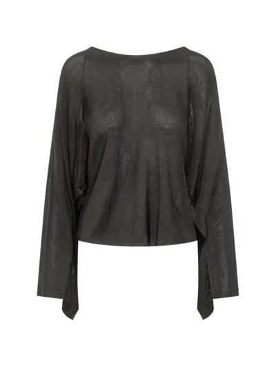 Ba&sh Sara Chain-link Draped-back Sweater In Black