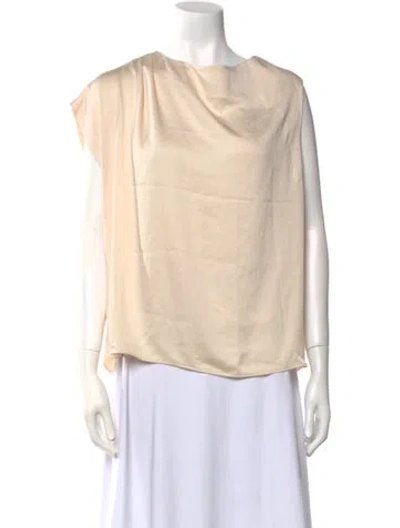 Pre-owned Ba&sh Satin Cowl Neck Blouse In Neutral