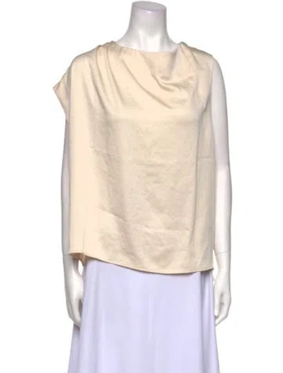 Pre-owned Ba&sh Satin Cowl Neck Blouse In Neutral