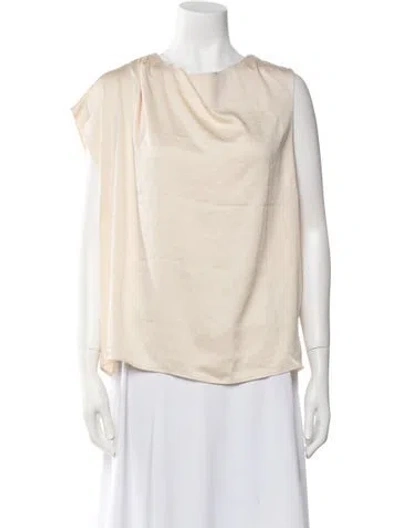 Pre-owned Ba&sh Satin Cowl Neck Blouse In Neutral