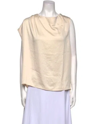 Pre-owned Ba&sh Satin Cowl Neck Blouse In Neutral