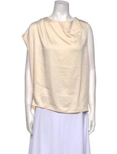 Pre-owned Ba&sh Satin Cowl Neck Blouse In Neutral