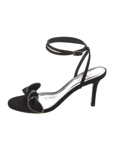 Pre-owned Ba&sh Satin Sandals In Black
