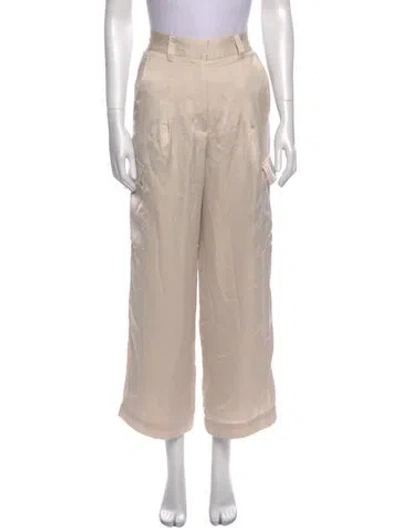 Pre-owned Ba&sh Satin Wide Leg Pants W/ Tags In Neutral