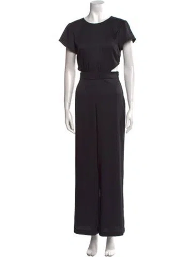 Pre-owned Ba&sh Scoop Neck Jumpsuit In Black
