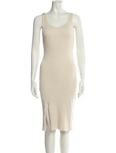 Pre-owned Ba&sh Scoop Neck Knee-length Dress In Neutral