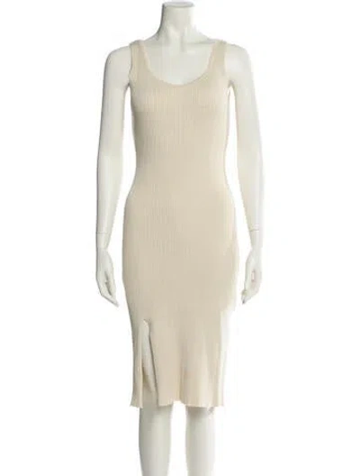 Pre-owned Ba&sh Scoop Neck Knee-length Dress In Neutrals