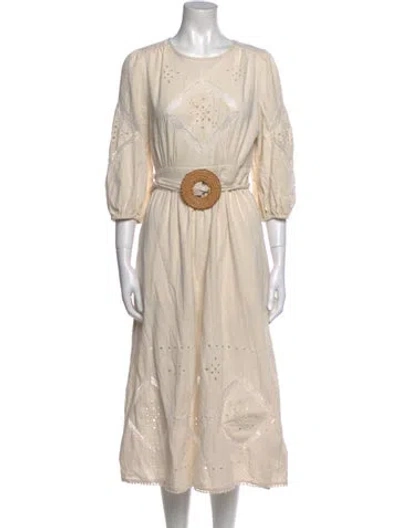 Pre-owned Ba&sh Scoop Neck Long Dress In Neutral