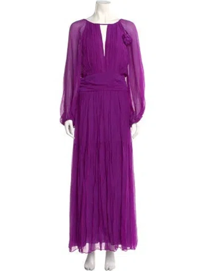 Pre-owned Ba&sh Scoop Neck Long Dress In Purple