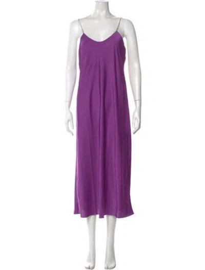 Pre-owned Ba&sh Scoop Neck Long Dress W/ Tags In Purple