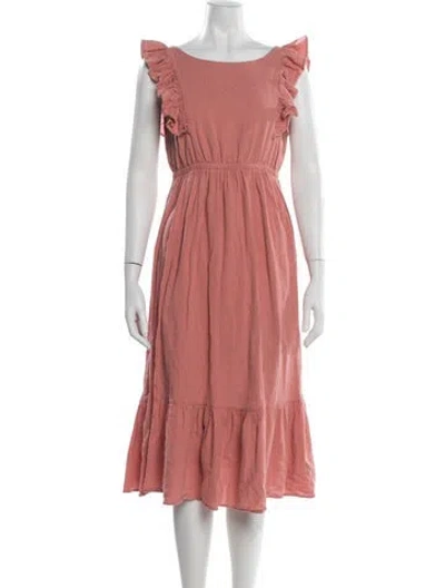 Pre-owned Ba&sh Scoop Neck Midi Length Dress In Pink