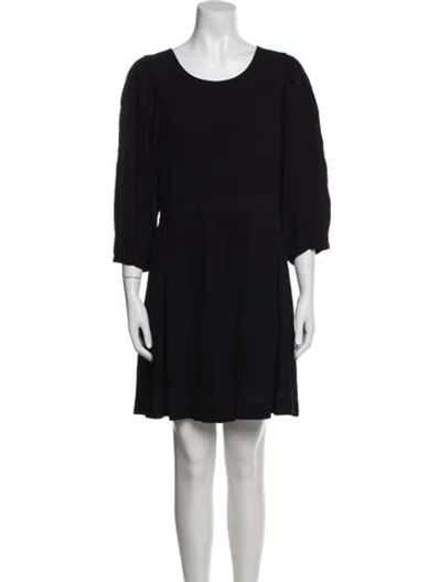 Pre-owned Ba&sh Scoop Neck Mini Dress In Black